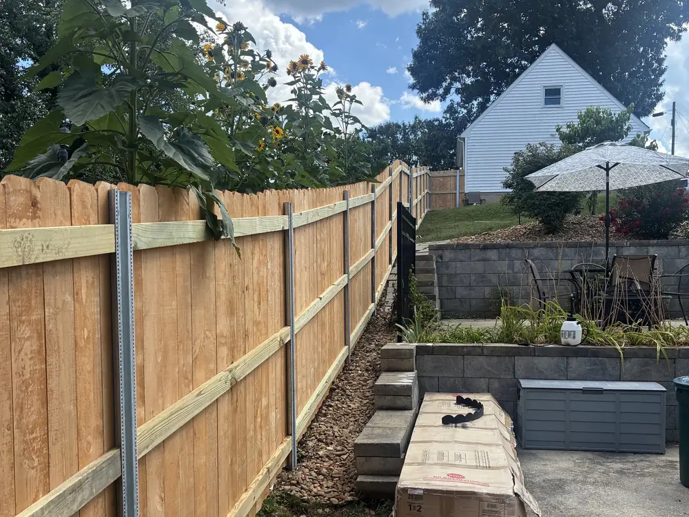 Hybrid wood privacy fence installed by Star City Fence Co in Salem, VA